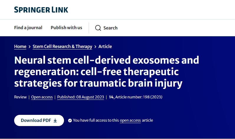 神經干細胞外泌體成為治療創傷性腦損傷的新策略 神經干細胞外泌體成為治療創傷性腦損傷的新策略