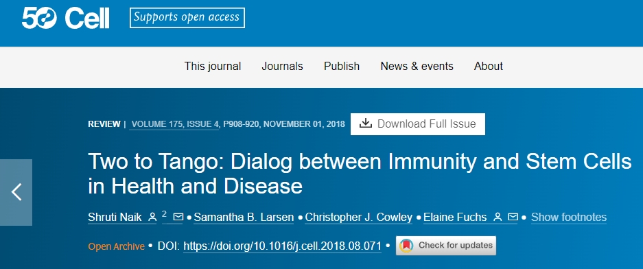 探戈二人行:健康和疾病中免疫和干細胞之間的對話 探戈二人行:健康和疾病中免疫和干細胞之間的對話