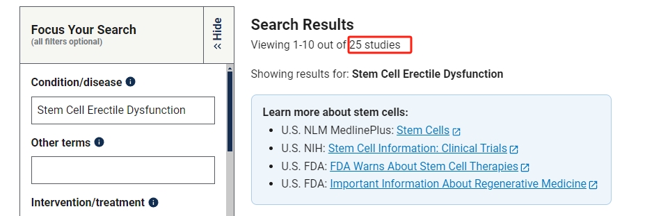 干細胞治療勃起功能障礙的臨床研究進展
