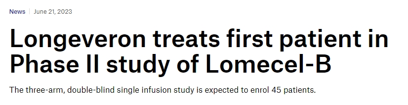 Longeveron 在 Lomecel-B 的階段性研究中治療了第一位患者