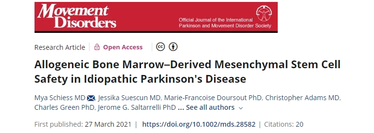同種異體骨髓間充質(zhì)干細胞在特發(fā)性帕金森病中的安全性