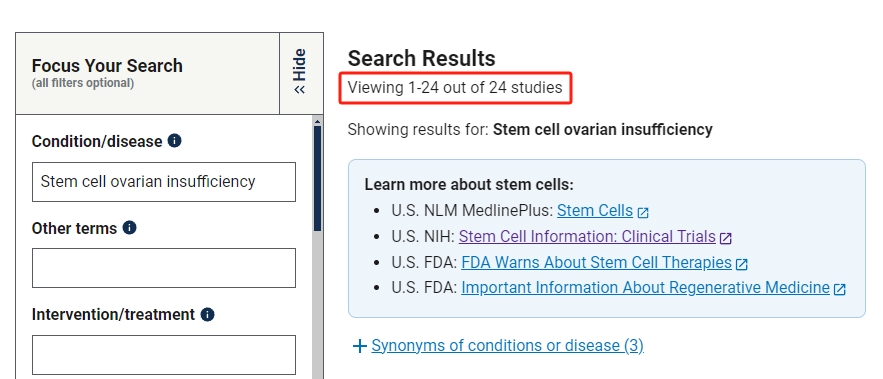 截至2024年9月3日,共計注冊了24項研究 截至2024年9月3日,共計注冊了24項研究