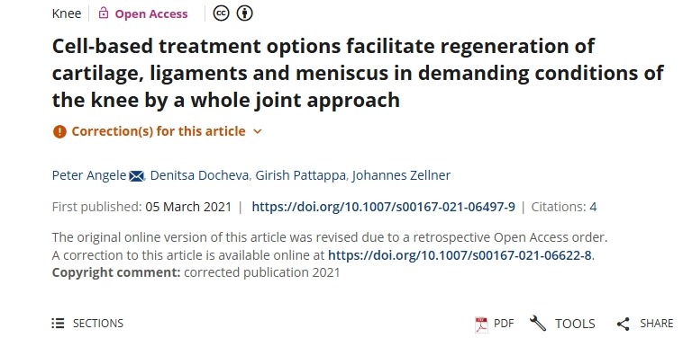 基于細胞的治療方案通過全關(guān)節(jié)方法在膝關(guān)節(jié)的苛刻條件下促進軟骨、韌帶和半月板的再生 基于細胞的治療方案通過全關(guān)節(jié)方法在膝關(guān)節(jié)的苛刻條件下促進軟骨、韌帶和半月板的再生