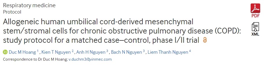 同種異體人臍帶間充質(zhì)干細(xì)胞/基質(zhì)細(xì)胞治療慢性阻塞性肺病 (COPD)：匹配病例對照、I/II期臨床試驗的研究方案