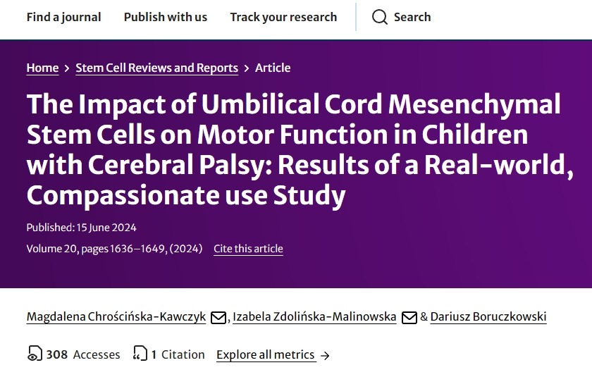 臍帶間充質(zhì)干細(xì)胞對腦癱兒童運動功能的影響：真實世界、同情使用研究的結(jié)果