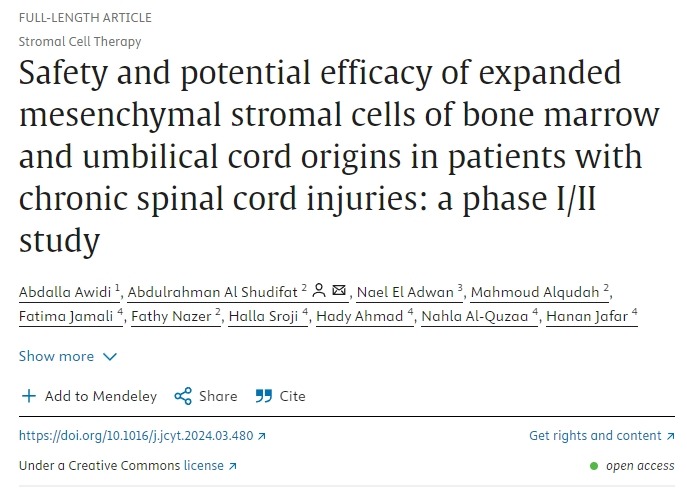 骨髓和臍帶來源的擴(kuò)增間充質(zhì)基質(zhì)細(xì)胞對慢性脊髓損傷患者的安全性和潛在療效 骨髓和臍帶來源的擴(kuò)增間充質(zhì)基質(zhì)細(xì)胞對慢性脊髓損傷患者的安全性和潛在療效