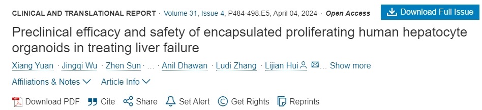 封裝增殖人肝細胞類器官治療肝功能衰竭的臨床療效和安全性 封裝增殖人肝細胞類器官治療肝功能衰竭的臨床療效和安全性