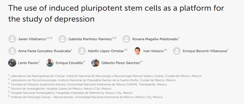 利用誘導(dǎo)性多能干細(xì)胞作為研究抑郁癥的平臺