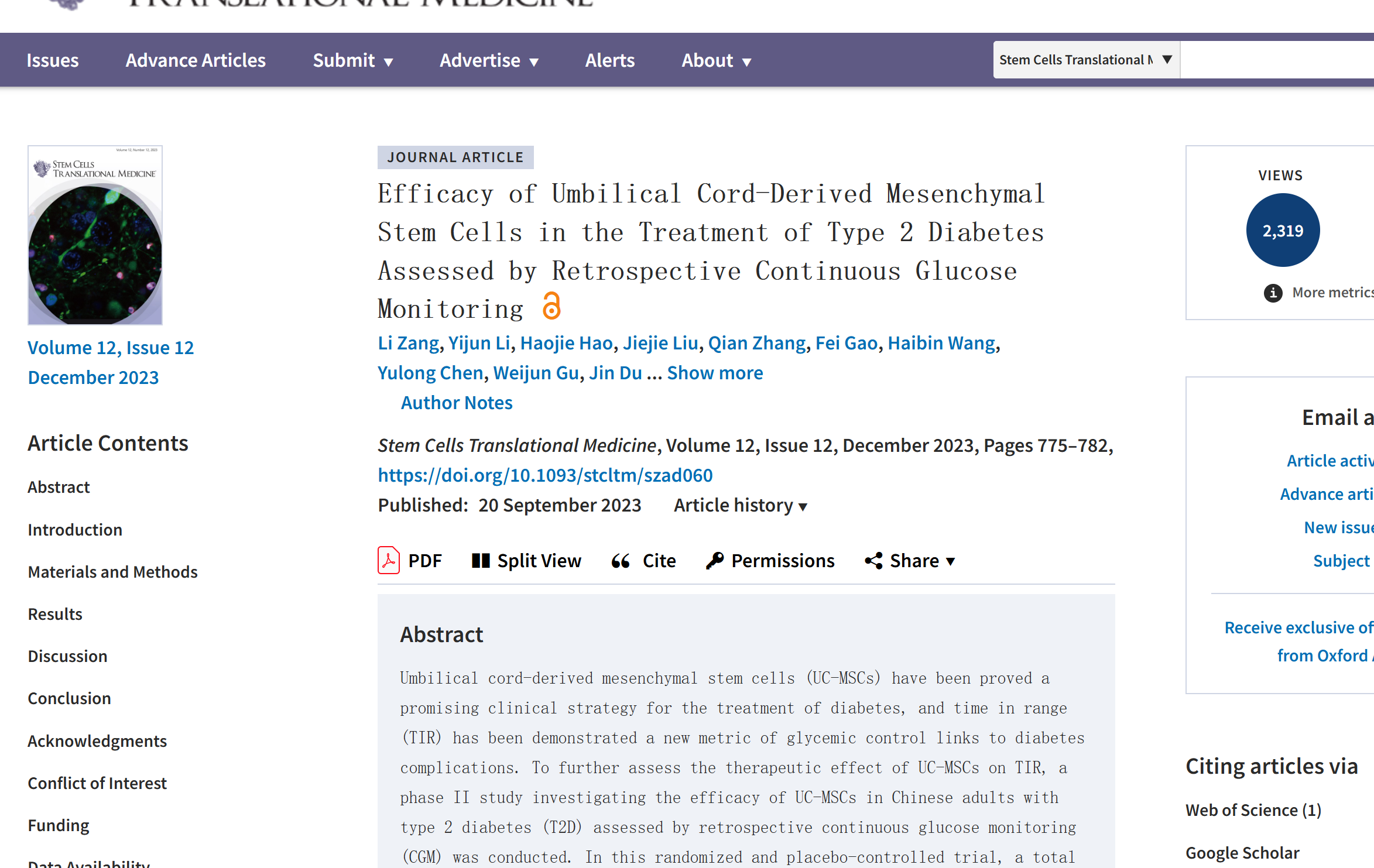 臍帶來源間充質干細胞治療2型糖尿病的有效性通過回顧性連續葡萄糖監測評估 臍帶來源間充質干細胞治療2型糖尿病的有效性通過回顧性連續葡萄糖監測評估
