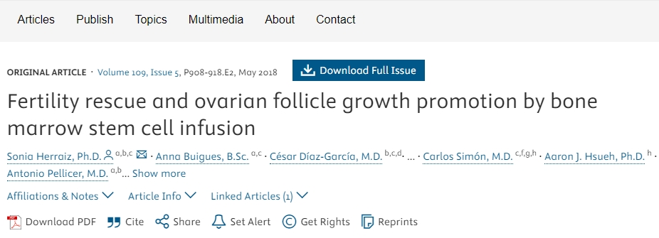 通過骨髓干細胞輸注挽救生育能力并促進卵泡生長