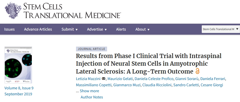 神經干細胞脊柱內注射治療肌萎縮側索硬化癥的I期臨床試驗結果:長期結果 神經干細胞脊柱內注射治療肌萎縮側索硬化癥的I期臨床試驗結果:長期結果