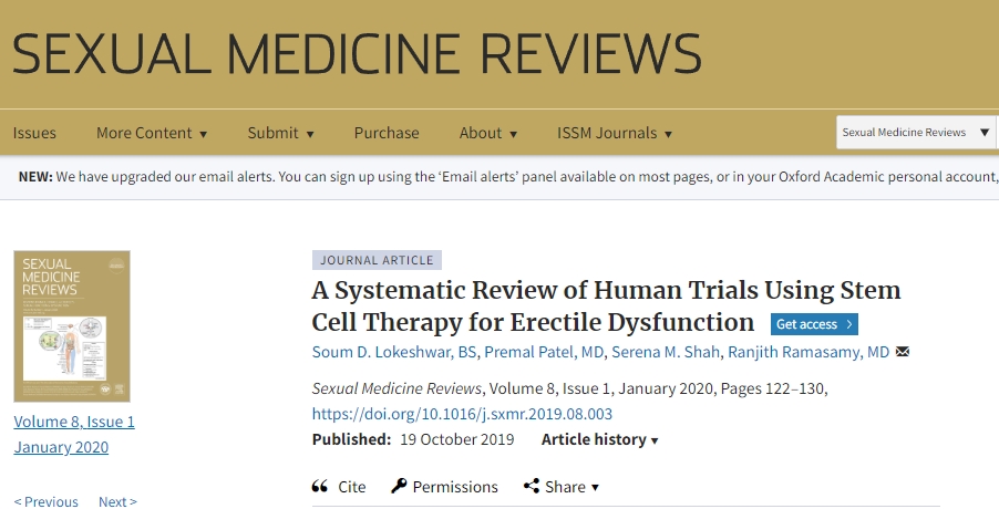使用干細(xì)胞療法治療勃起功能障礙的人體試驗(yàn)的系統(tǒng)評(píng)價(jià)