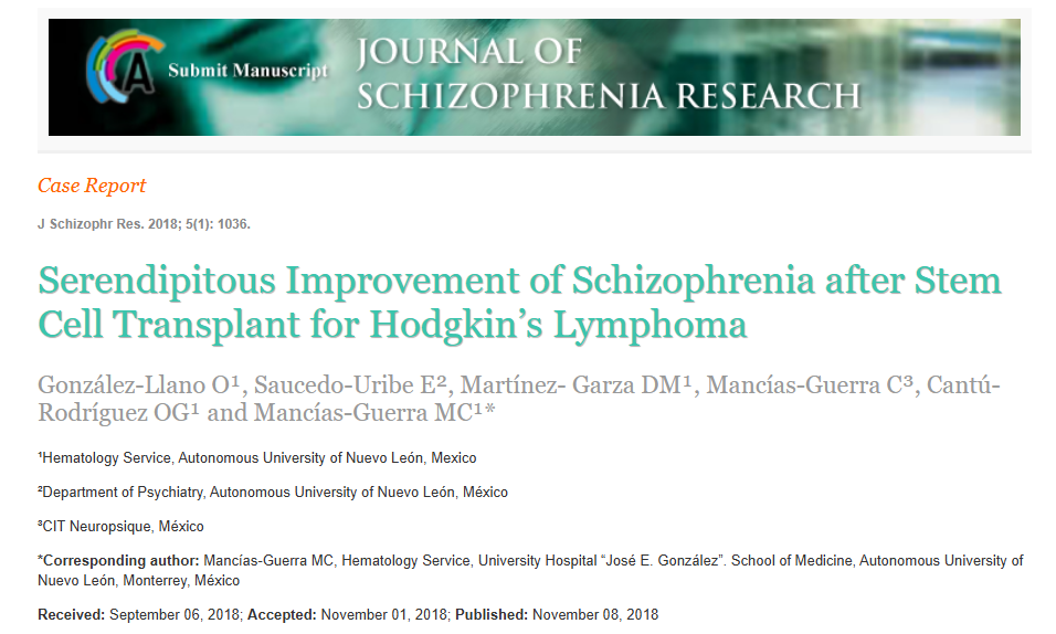 霍奇金淋巴瘤干細胞移植后精神分裂癥意外改善 霍奇金淋巴瘤干細胞移植后精神分裂癥意外改善