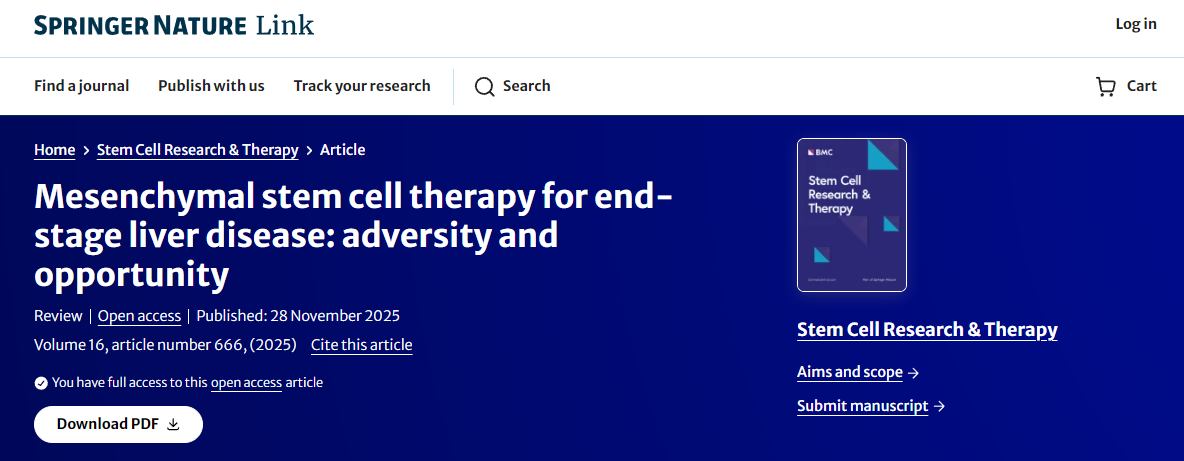 間充質干細胞療法治療終末期肝病:挑戰與機遇 間充質干細胞療法治療終末期肝病:挑戰與機遇