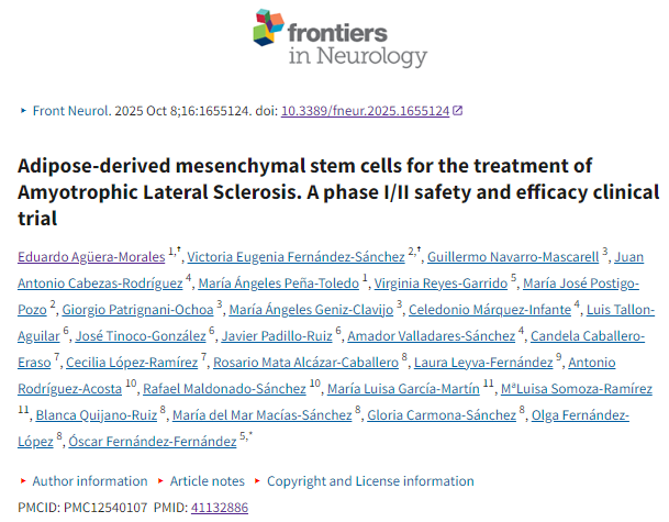 脂肪來源間充質干細胞治療肌萎縮側索硬化癥：一項 I/II 期安全性和有效性臨床試驗