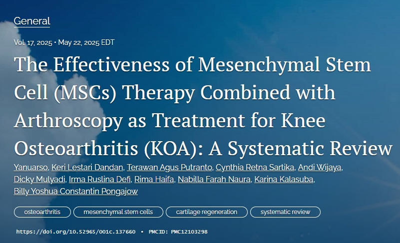 間充質干細胞（MSCs）療法聯(lián)合關節(jié)鏡治療膝骨關節(jié)炎（KOA）的療效：系統(tǒng)評價