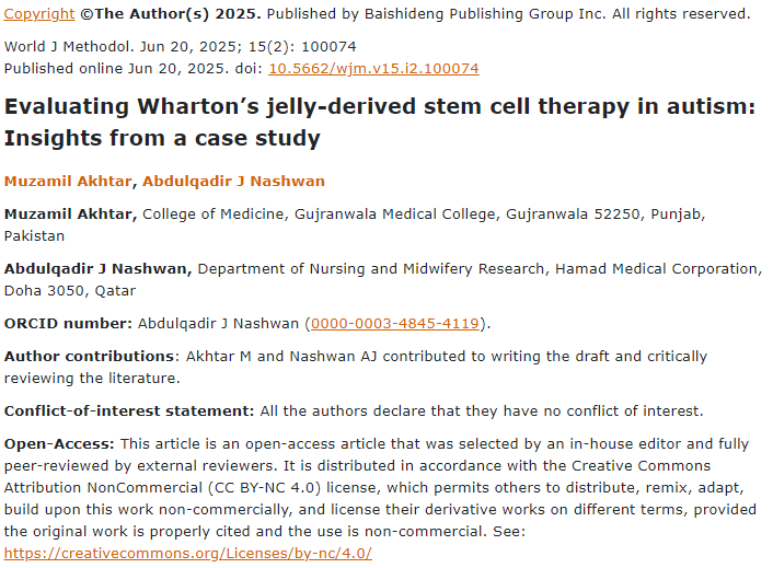 評(píng)估沃頓果凍干細(xì)胞療法治療自閉癥：案例研究的見(jiàn)解