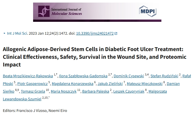 同種異體脂肪干細胞在糖尿病足潰瘍治療中的應用：臨床效果、安全性、傷口部位存活率及蛋白質組學影響