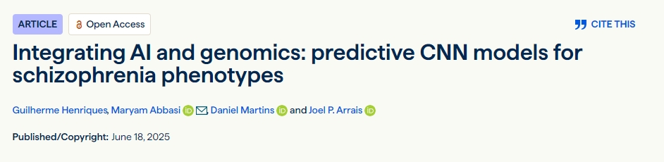 整合人工智能和基因組學:精神分裂癥表型的預測 CNN 模型 整合人工智能和基因組學:精神分裂癥表型的預測 CNN 模型