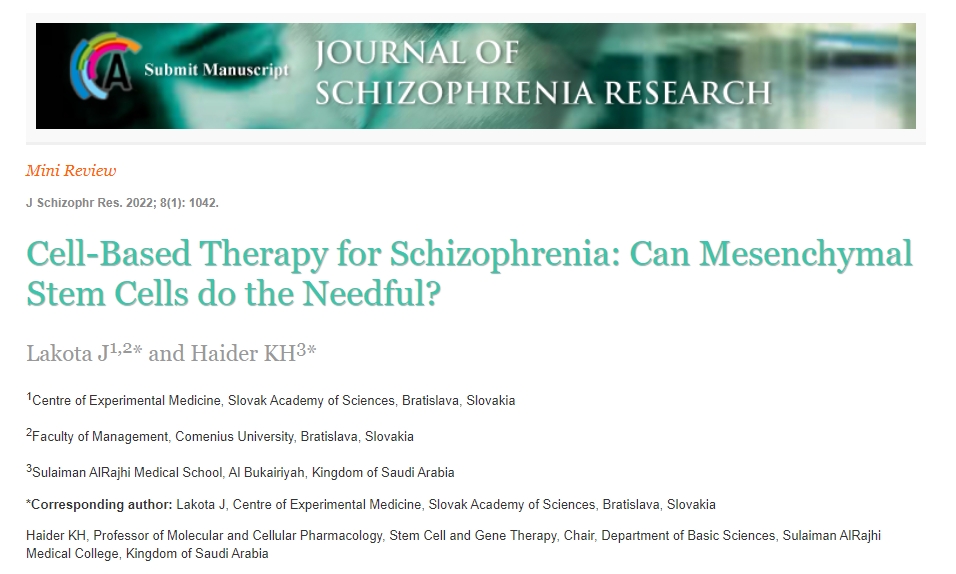 精神分裂癥的細胞療法:間充質干細胞能發揮其應有的作用嗎? 精神分裂癥的細胞療法:間充質干細胞能發揮其應有的作用嗎?