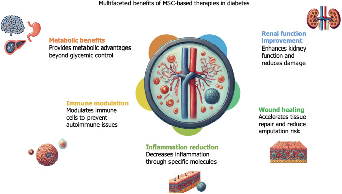 圖5：間充質(zhì)干細(xì)胞療法對糖尿病患者的各種非血糖影響。