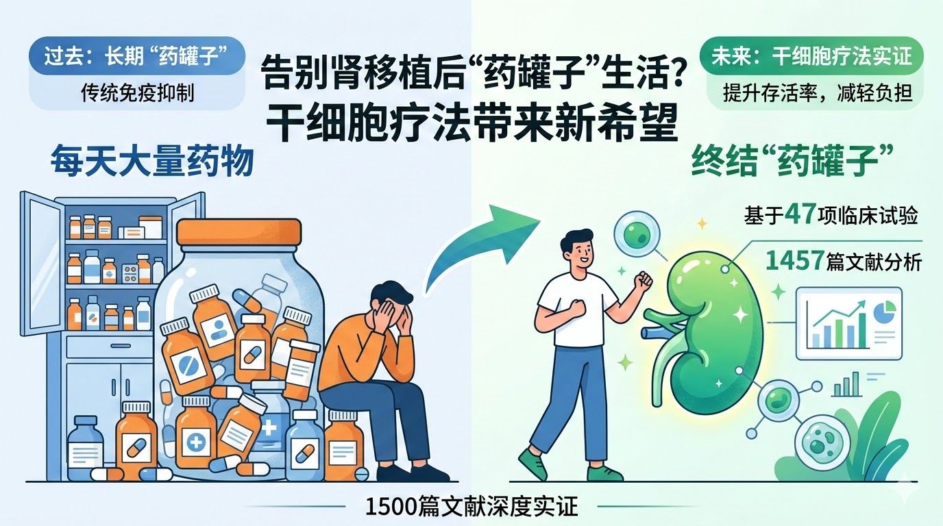 基于47項臨床試驗的實證：干細胞療法或將終結腎移植后的長期“藥罐子”生活